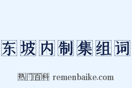 东坡内制集组词是什么意思的图片